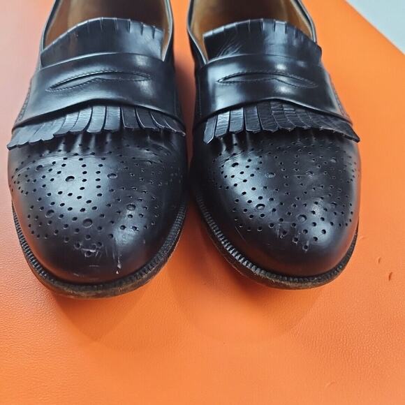 Salvatore Ferragamo Mens Dress Shoes Slip on Black Leather Loafers Mens Sz 8.5 D main image 11